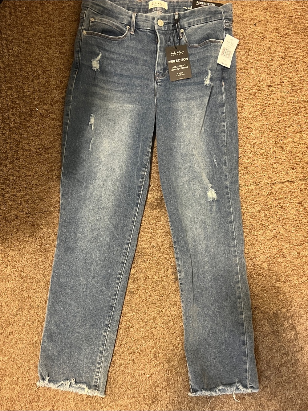 Perfection Light Blue Distressed Cropped Jeans